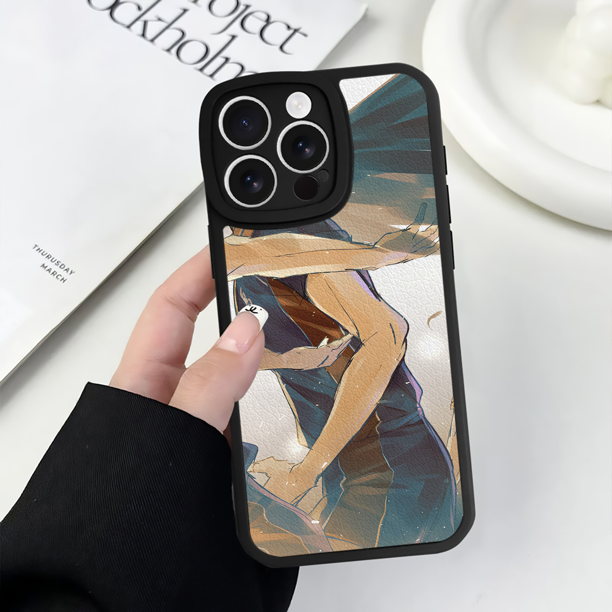 （画像用） ハイキュー!! Haikyu!! 【iPhone 16シリーズ対応】シリコンスマホケース（レザー調） 材質：シリコン